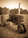 Vintage Tractor Sepia Royalty Free Stock Photo