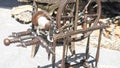 Vintage, traditional spinning wheel for wool yarn, craft ancient Royalty Free Stock Photo