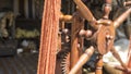 Vintage, traditional spinning wheel for wool yarn, craft ancient Royalty Free Stock Photo