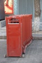 Red Traffic Barrier on the Street in Beijing, China Royalty Free Stock Photo