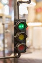 Vintage Traffic Lights with Red Light: Street Signal