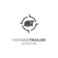 Vintage trailer adventure silhouette logo Royalty Free Stock Photo