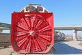 Vintage train snow plough in Ogden Station, Utah