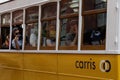 Vintage tram in Lisbon, Portugal