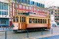 Vintage tram in Old Town of Porto, Portugal