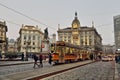 Vintage tram in the street of Milano