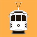 Vintage tram ,vector illustration , flat style