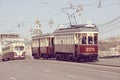 Vintage trams goes to the depot.