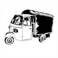 vintage transportation vehicle vector illustration with hand drawn on white background