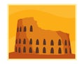 Vintage Travel Italy Colosseum in Rome vacation label. Colosseum sticker
