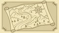 Vintage treasure map with compass, adventurous exploration quest, old world discovery, vector design Generative AI Royalty Free Stock Photo