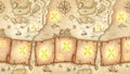 Vintage Treasure Map with Scrolls and Symbols Royalty Free Stock Photo