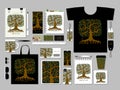 Vintage tree of life with roots, concept art for your business. Creative ideas for cards, banner, web, promotional