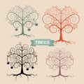 Vintage Trees Set