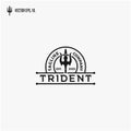 Vintage Trident, Poseidon Neptune God Triton King logo design Royalty Free Stock Photo