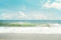 Vintage tropical beach seascape in summer.