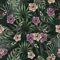 Vintage tropical natural seamless pattern