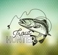 Vintage trout fishing emblems