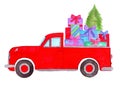 Vintage truck with Christmas gifts