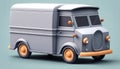 Vintage truck model, cartoon illustration, generative AI.