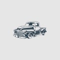 Vintage truck monogram design logo inspiration Royalty Free Stock Photo