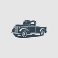 The vintage truck monogram design logo inspiration Royalty Free Stock Photo