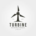 vintage turbine logo vector symbol illustration design, offshore windmill logo