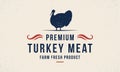 Vintage Turkey meat logo template.