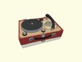 Vintage turntable. Record player vinyl record. sketch vector.