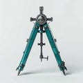 Vintage Turquoise Drafting Compass Tool on White Studio Background Royalty Free Stock Photo