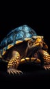 Vintage Turtle on Dark Background. Generative AI