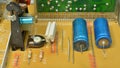 Vintage TV circuit board components