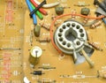 Vintage TV circuit board components