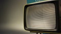 Vintage TV set concept. Angle view close up 3D rendering template.