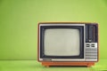 Vintage TV set isolated. Retro television - Old vintage  red television isolate on white Royalty Free Stock Photo