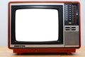 Vintage TV set isolated. Retro television - Old vintage red television, retro technology.