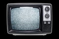 Vintage TV With A Static Glitch Screen. Royalty Free Stock Photo