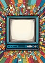 Vintage TV static pattern frame 80s retro nostalgic