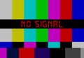 Vintage TV test pattern or test transmission with caption no signal, offline, disturbance,error sign,vector, website down error Royalty Free Stock Photo