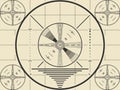 Vintage tv test screen pattern for television calibration Royalty Free Stock Photo
