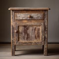 Vintage Tweed Nightstand With Rustic Charm And Earthy Tones