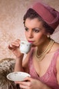 Vintage twenties lady Royalty Free Stock Photo