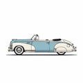 Vintage Two-Tone Convertible Car Illustration Royalty Free Stock Photo