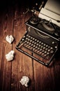 Vintage typewriter and a blank sheet of paper Royalty Free Stock Photo