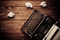 Vintage typewriter and a blank sheet of paper Royalty Free Stock Photo