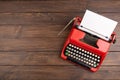 Vintage typewriter and a blank sheet of paper,Writer or journalist workplace Royalty Free Stock Photo