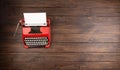 Vintage typewriter and a blank sheet of paper,Writer or journalist workplace Royalty Free Stock Photo