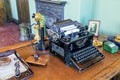 Vintage Typewriter and Candlestick Telephone.