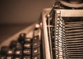 Vintage typewriter close up. Royalty Free Stock Photo