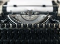 Vintage Typewriter Close-up. Journalism Blogger News Concept Royalty Free Stock Photo